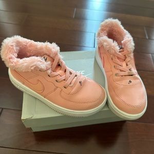 Toddler/ little girl Air Force Ones with fur